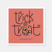 Monströse Trick-oder-Leckerei-Serviette - orange Serviette (Vorderseite)