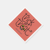 Monströse Trick-oder-Leckerei-Serviette - orange Serviette (Ecke)