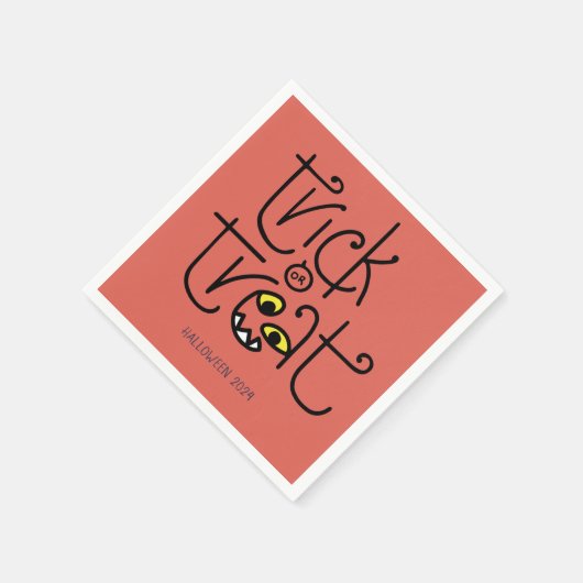 Monströse Trick-oder-Leckerei-Serviette - orange Serviette (Ecke)