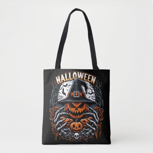 Monströser Jack-O'-Lantern-Spooky HexenHalloween Tasche (Vorderseite)