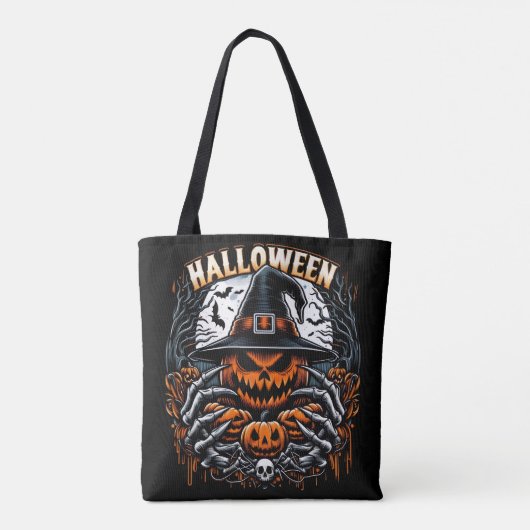 Monströser Jack-O'-Lantern-Spooky HexenHalloween Tasche (Rückseite)