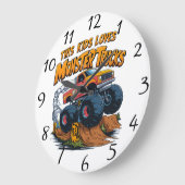 Monstrosiger Lkw erobert trostlosen Pile Große Wanduhr (Winkel)