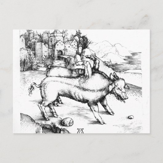 Monstrosisches Schwein Postkarte (Vorderseite)