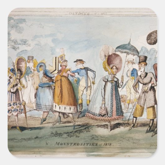 Monstrositäten des Jahres 1818 Quadratischer Aufkleber (Vorderseite)