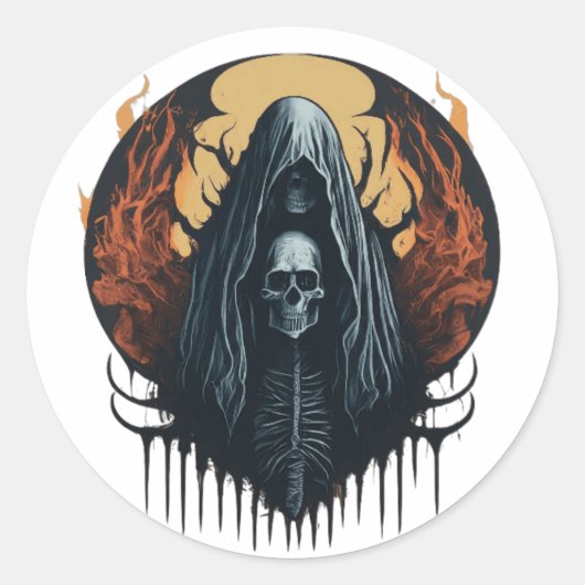 Monstrous Ghost Metal Band Mascot Aufkleber (Vorderseite)