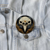 Monstrous Raven Horror Goth Gothic Button (Beispiel)