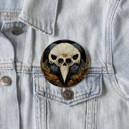 Monstrous Raven Horror Goth Gothic Button (Beispiel)