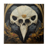 Monstrous Raven Horror Goth Gothic Fliese (Vorderseite)