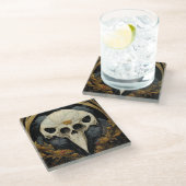 Monstrous Raven Horror Goth Gothic Glasuntersetzer (Schrägansicht)