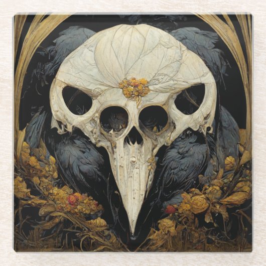Monstrous Raven Horror Goth Gothic Glasuntersetzer (Vorderseite)