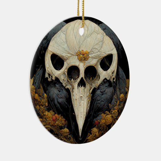 Monstrous Raven Horror Goth Gothic Keramik Ornament (Rechts)