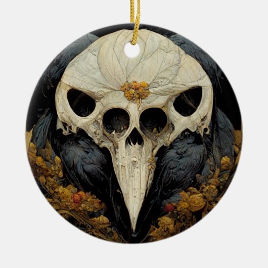 Monstrous Raven Horror Goth Gothic Keramik Ornament (Vorne)