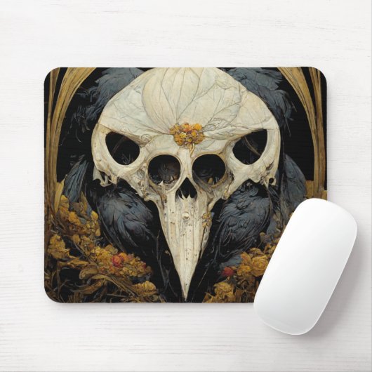 Monstrous Raven Horror Goth Gothic Mousepad (Mit Mouse)