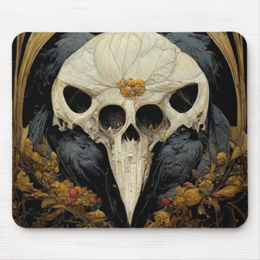 Monstrous Raven Horror Goth Gothic Mousepad (Vorne)