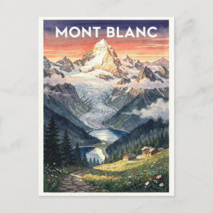 Mont Blanc Alpen Vintage Postkarte