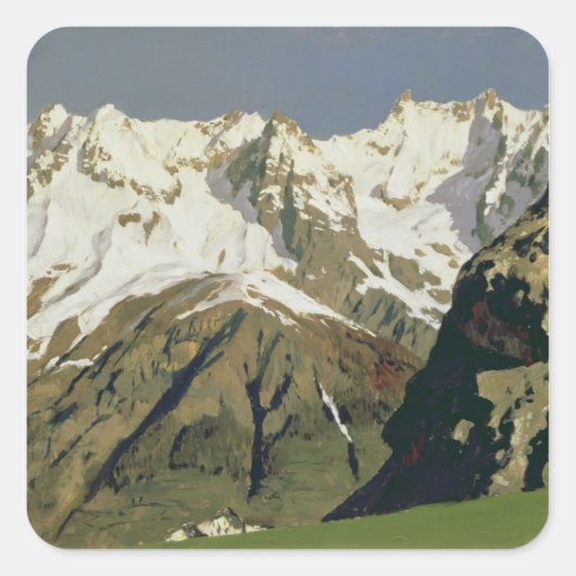 Mont-Blanc-Berge, 1897 Quadratischer Aufkleber (Vorderseite)