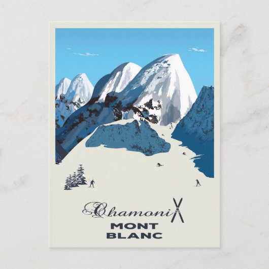 Mont Blanc, Chamonix, Postkarte (Vorderseite)