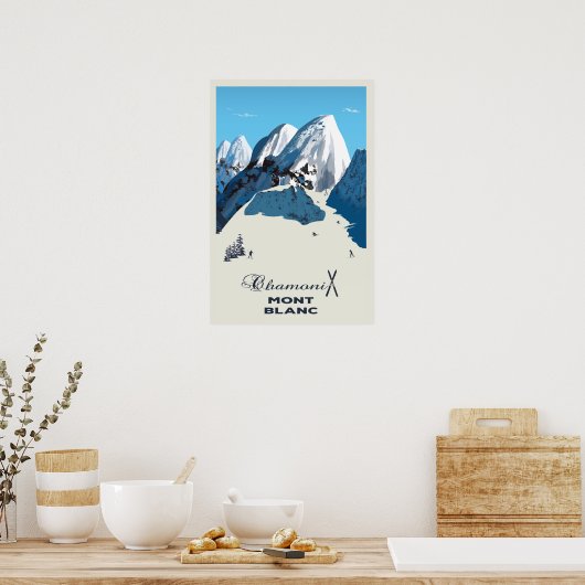 Mont Blanc, Chamonix, Ski Poster (Küche)