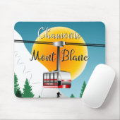 Mont Blanc Chamonix Vintage Reiseplakat Mousepad (Mit Mouse)