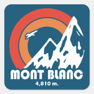 Mont Blanc France Sun Eagle Quadratischer Aufkleber