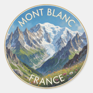 Mont Blanc Frankreich Alpen Berg Runder Aufkleber