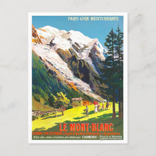 Mont Blanc Frankreich Jahrgang Reise Postkarte