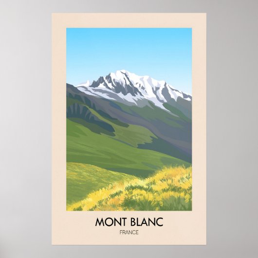 Mont Blanc Frankreich Reiseplakat Poster (Vorne)