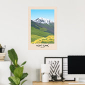 Mont Blanc Frankreich Reiseplakat Poster (Heimbüro)