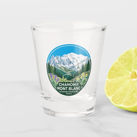Mont Blanc Frankreich Schnapsglas (Vorderseite)