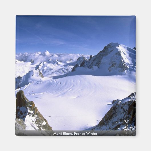Mont Blanc, Frankreich Winter Magnet (Vorne)