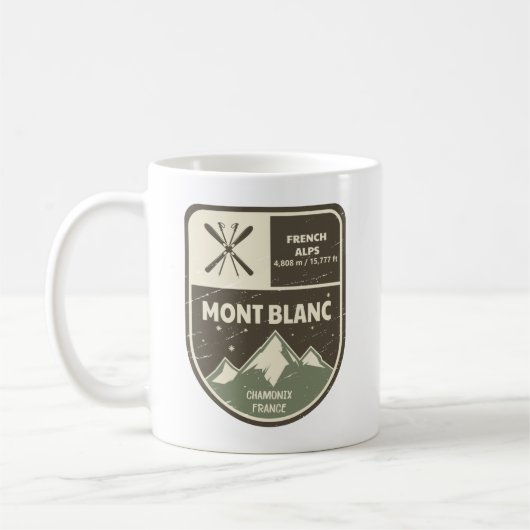 Mont Blanc Französische Alpen Chamonix Frankreich Kaffeetasse (Links)