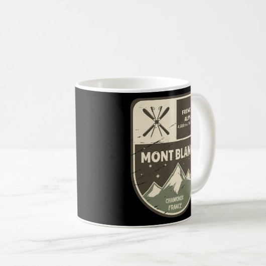 Mont Blanc Französische Alpen Chamonix Frankreich Kaffeetasse (VorderseiteRechts)