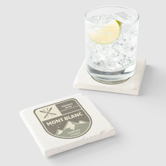 Mont Blanc Französische Alpen Chamonix Frankreich Steinuntersetzer (Seitenansicht)