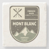 Mont Blanc Französische Alpen Chamonix Frankreich Steinuntersetzer (Vorderseite)