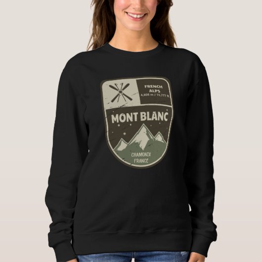 Mont Blanc Französische Alpen Chamonix Frankreich Sweatshirt (Vorderseite)