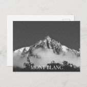 Mont Blanc Mountain Chamonix France BW Postkarte (Vorne/Hinten)