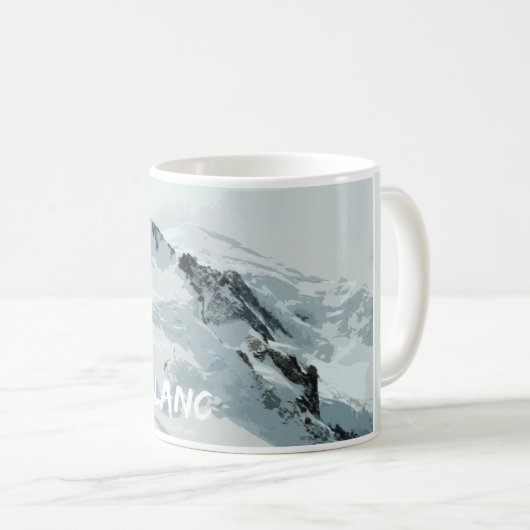 Mont Blanc Mountain Peak, Frankreich Kaffeetasse (VorderseiteRechts)