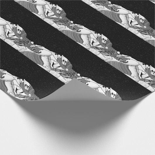 Mont Blanc Schwarzweißberg Geschenkpapier (Ecke)