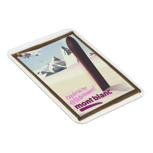 Mont-Blanc-Snowboard-Reiseplakat. Magnet