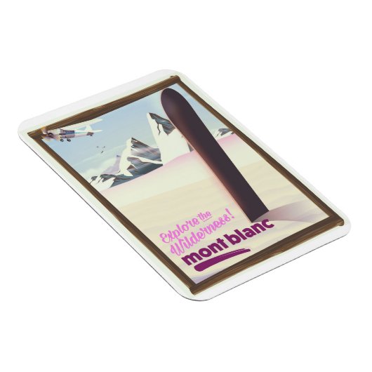 mont blanc Snowboarden Reiseplakat. Magnet (Rechte Seite)