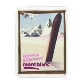 mont blanc Snowboarden Reiseplakat. Magnet (Vertikal)