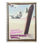 mont blanc Snowboarden Reiseplakat. Notizblock (Vorderseite)