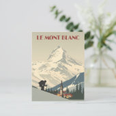 Mont Blanc Vintag Ski Poster Postkarte (Stehend Vorderseite)