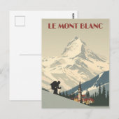 Mont Blanc Vintag Ski Poster Postkarte (Vorne/Hinten)