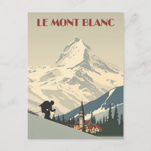 Mont Blanc Vintag Ski Poster Postkarte (Vorderseite)
