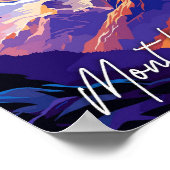 Mont Blanc Vintage Illustration Poster (Ecke)