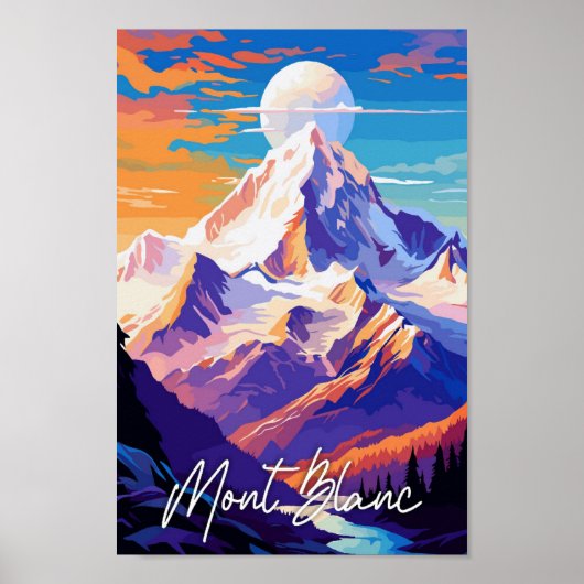 Mont Blanc Vintage Illustration Poster (Vorne)
