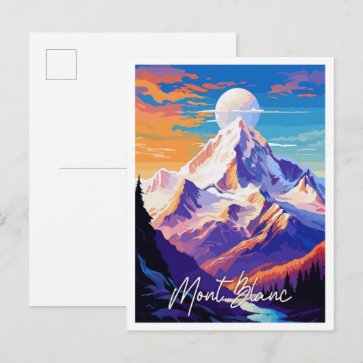 Mont Blanc Vintage Illustration Postkarte (Vorne/Hinten)
