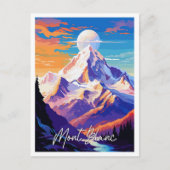 Mont Blanc Vintage Illustration Postkarte (Vorderseite)