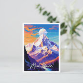 Mont Blanc Vintage Illustration Postkarte (Stehend Vorderseite)